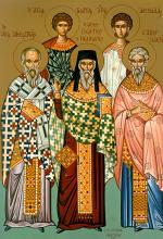 Martyrs Akepsimas the bishop, Joseph the priest and Aeithalas the deacon of Persia; and Great-martyr George the trophy-bearer